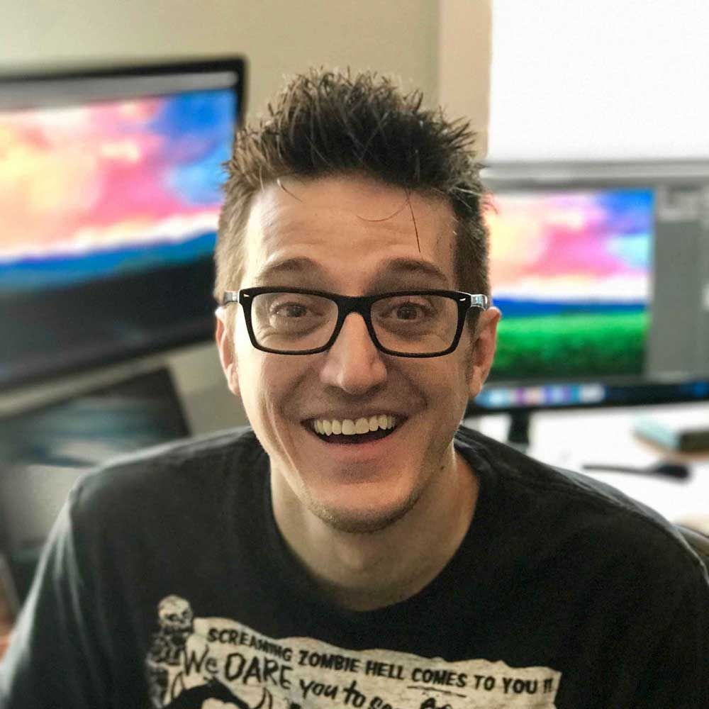 Jimmy Weber smiling in his studio.