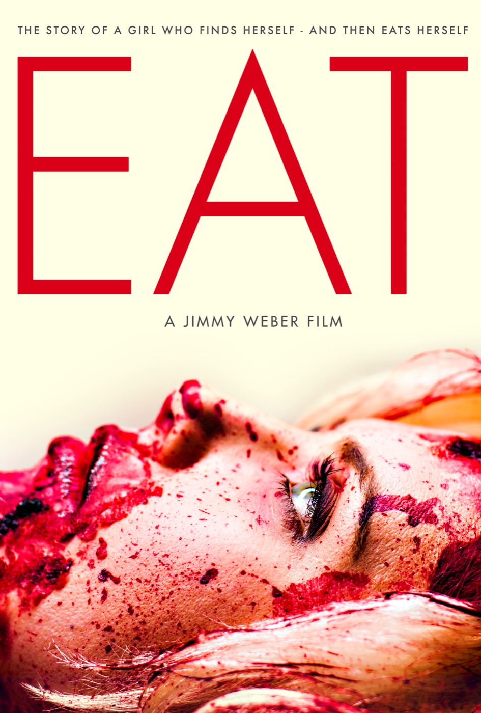 EAT poster featuring a blood-covered woman beneath the film title
