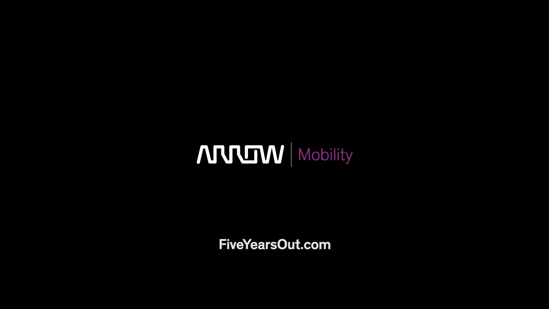 Brightly colored frame from the Arrow Mobility brand film.