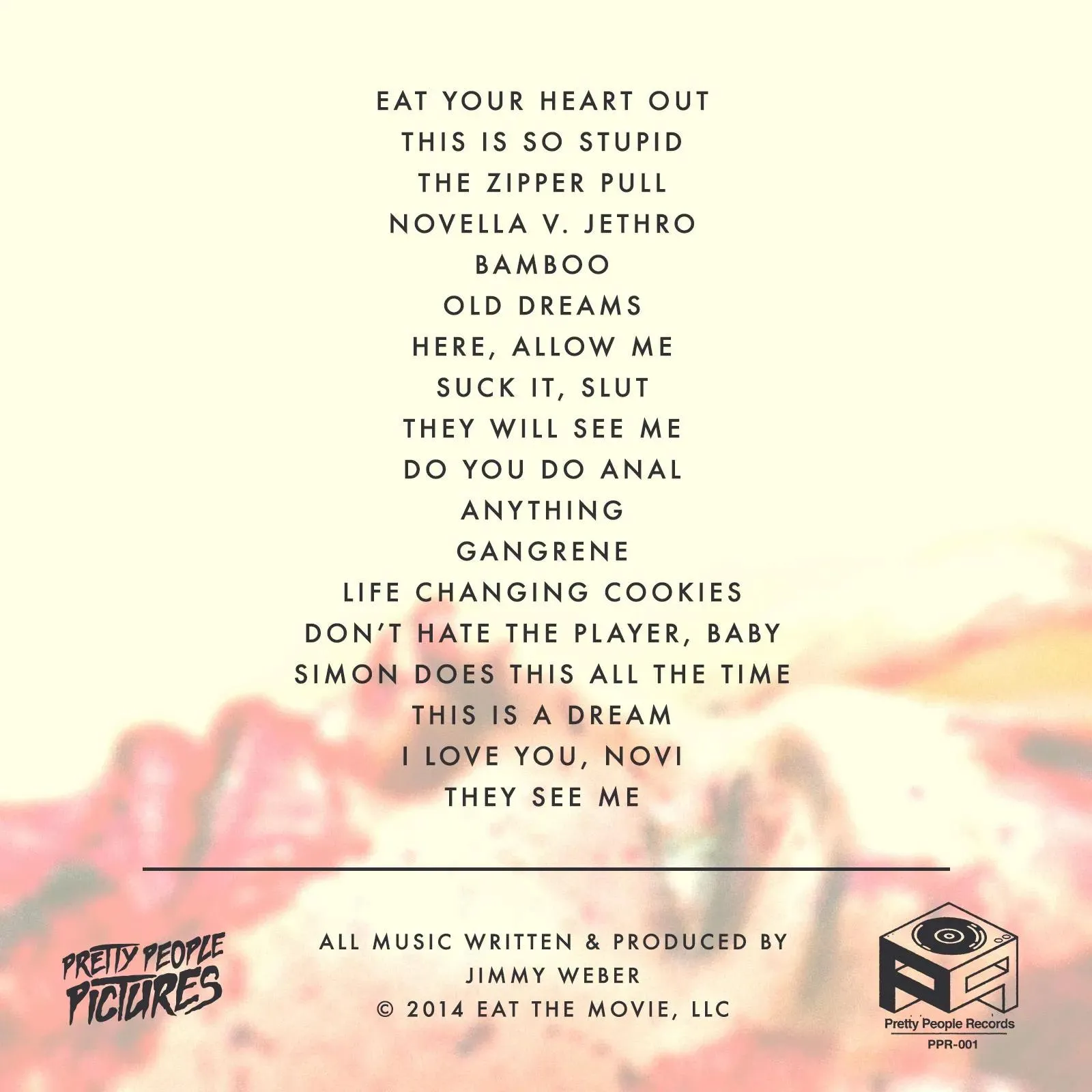 EAT: Original Motion Picture Soundtrack back cover