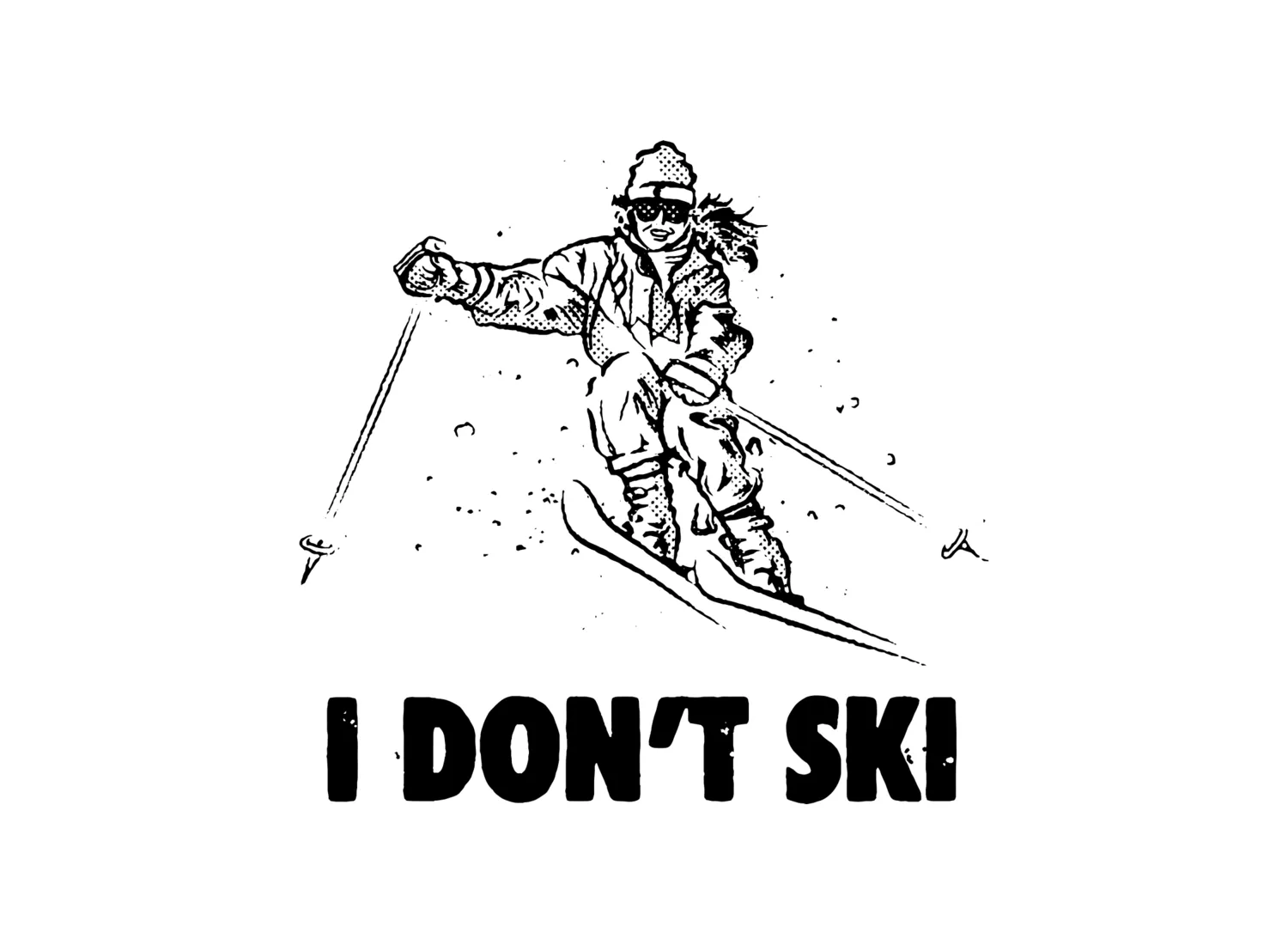 I Don't Ski digital illustration