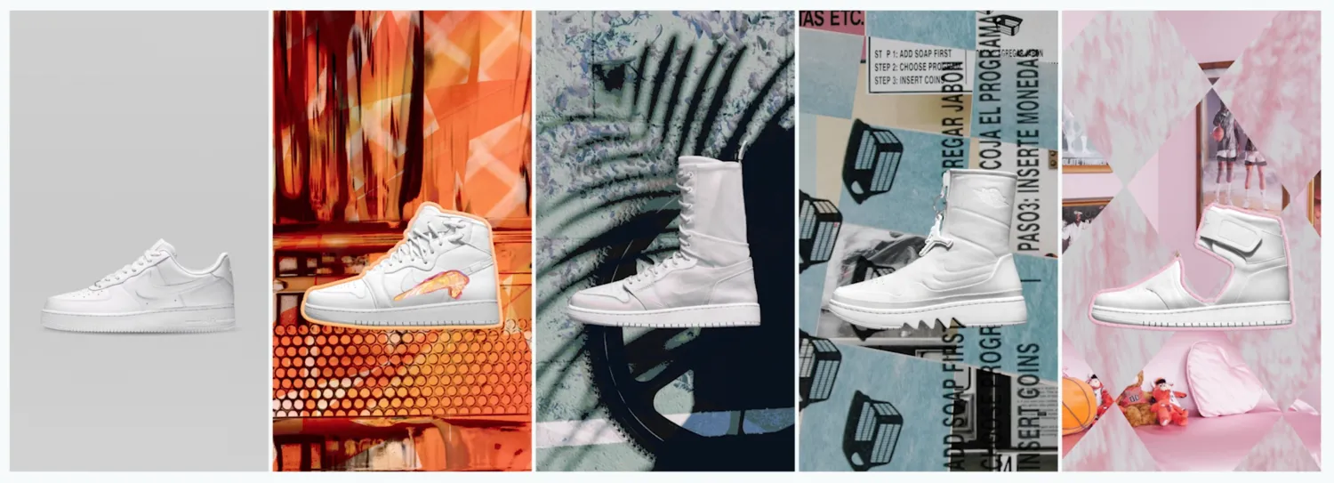 Nike graphics installed across a wide SoHo store display