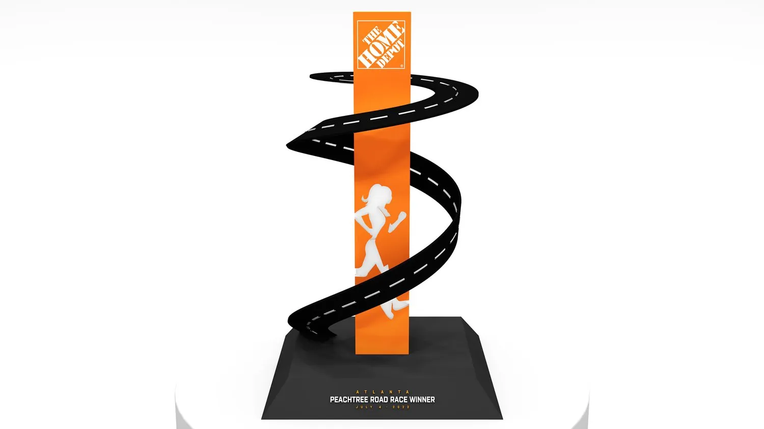 Peachtree Road Race trophy front view