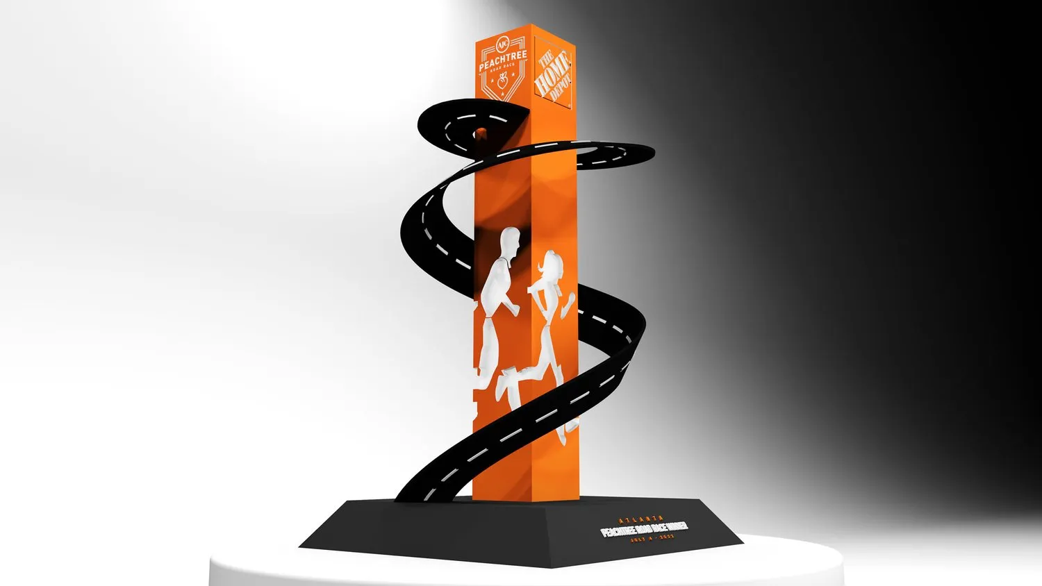 Peachtree Road Race trophy hero view