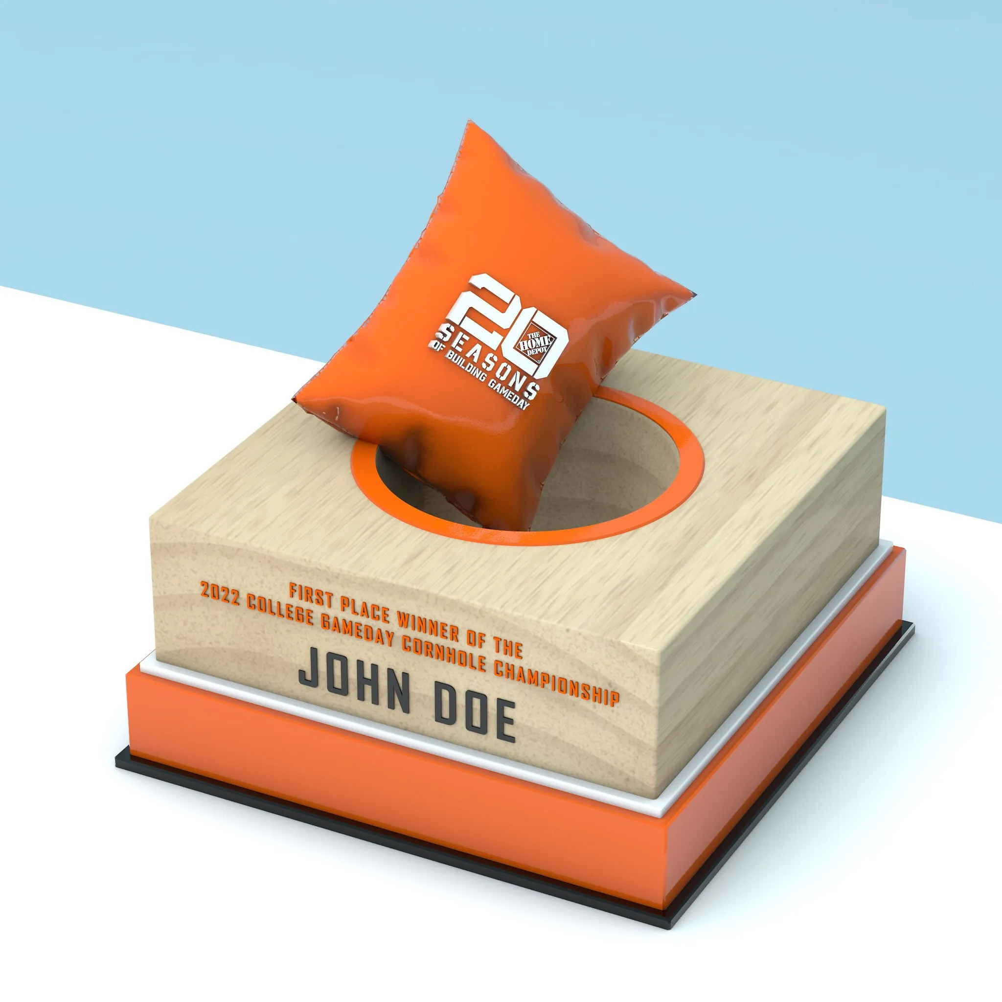 College Gameday cornhole championship trophy visualization